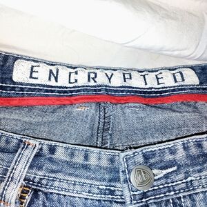 2 For 1!!! 2 Pair Of Distressed Encrypted Blue Jeans